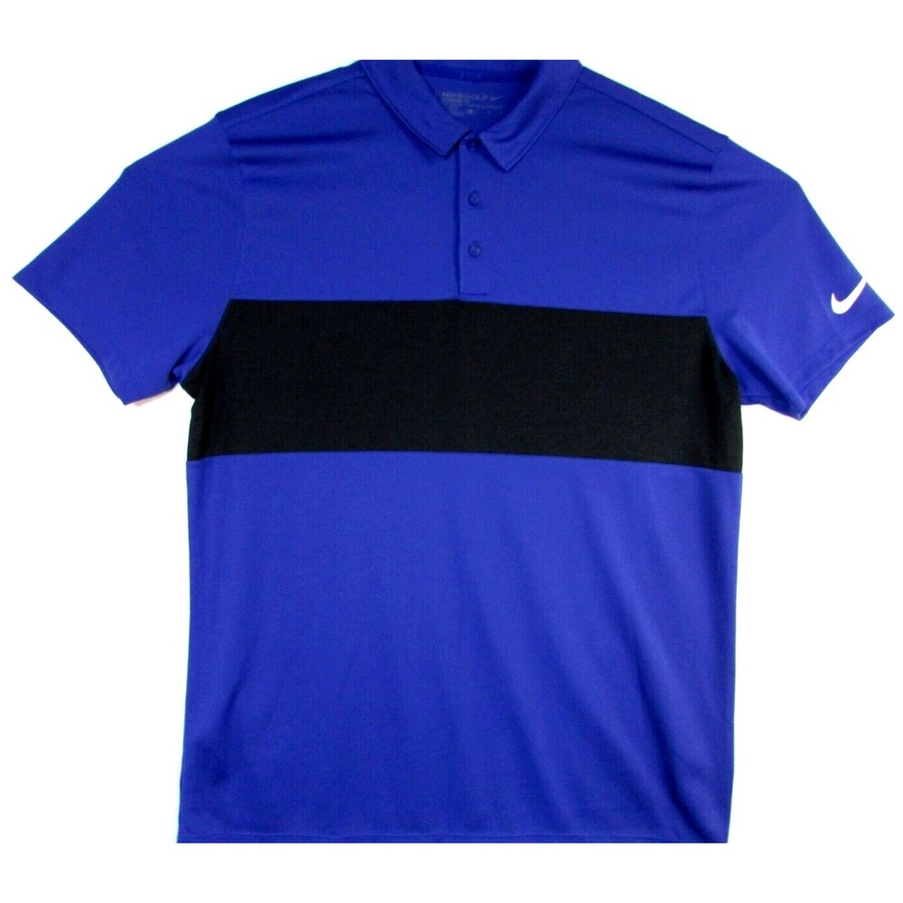 Nike Golf Polo Shirt Men's Large Dri-Fit Blue Standard Fit Polyester